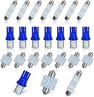 QUICTO 24-Piece Blue LED Interior Car Lights Kit - Universal Plug & Play for Cars Trucks SUVs Vans - Flicker-Free 50K Hour Lifespan
