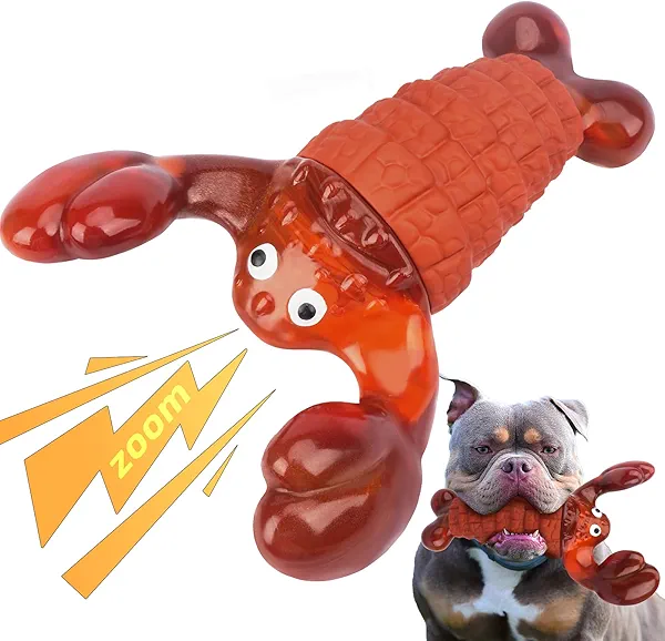BIKIISEN Squeaky Dog Toys for Aggressive Chewers for Large Dogs, Interactive Chew Toys to Keep Them Busy, Indestructible Toys, Tough Toys for Medium Large Dogs (Red)
