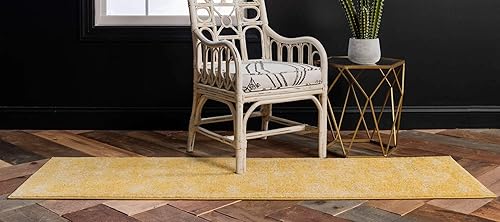 Vista 49 de Unique Loom Bromley Collection Vintage Traditional Medallion Border - Alfombra, Polipropileno, Amarillo/Crema azu/marfil,Gris