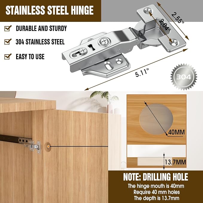 Kit de herrajes para puertas empotradas de armario, 14 pulgadas, para puertas de armario y alacenas, 2 piezas miniatura 2