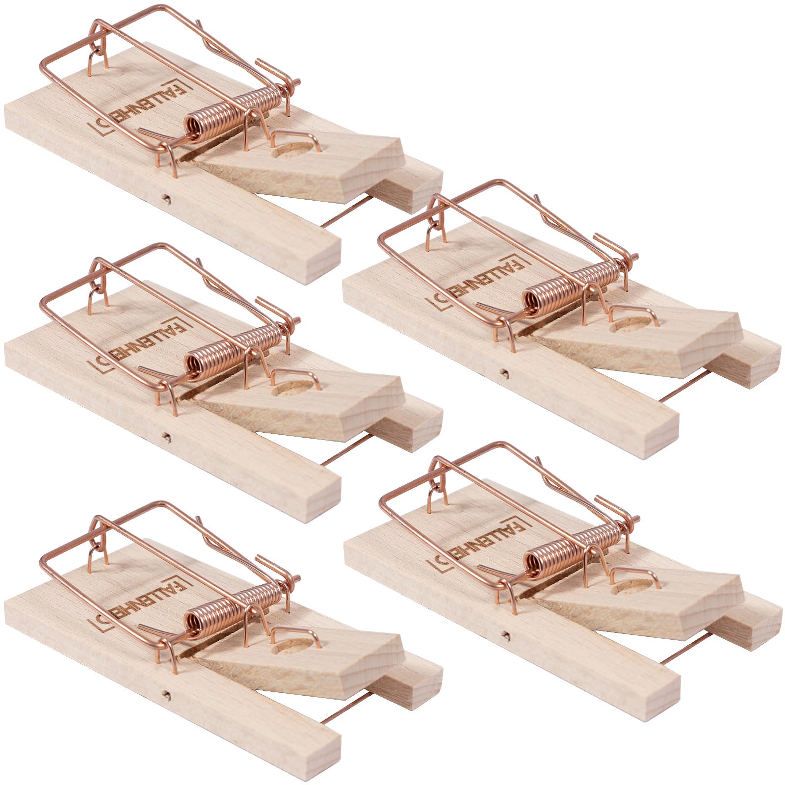 Set da 5 trappole per topi in legno di faggio – Alta potenza – Riutilizzabile – Senza sostanze chimiche – 9,5 x 5 x 1,5 cm