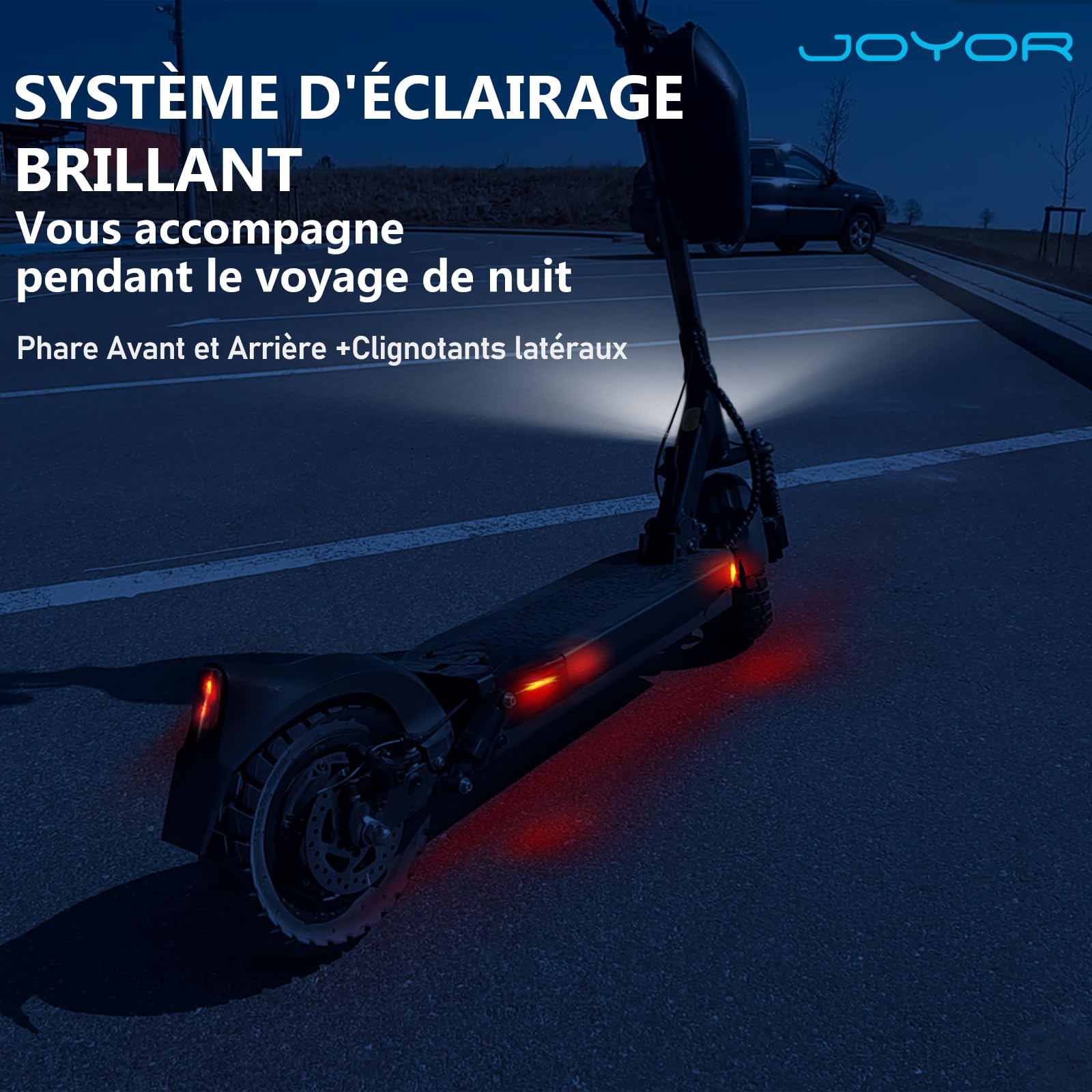 JOYOR Trottinette Electrique Adulte,S/Y Serie Autonomie 55-75KM Batterie 48V 13/18Ah Moteur 500W/600W Trotinette Electrique Puissante Tout Terrain Ultra Legere Double Suspension