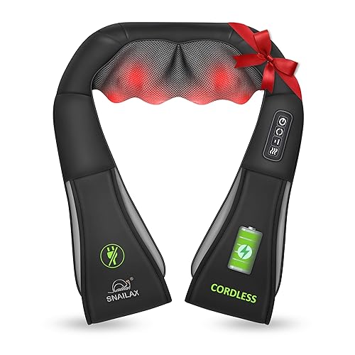 Snailax Cordless Massager - Shiatsu Neck and Shoulder Massager with