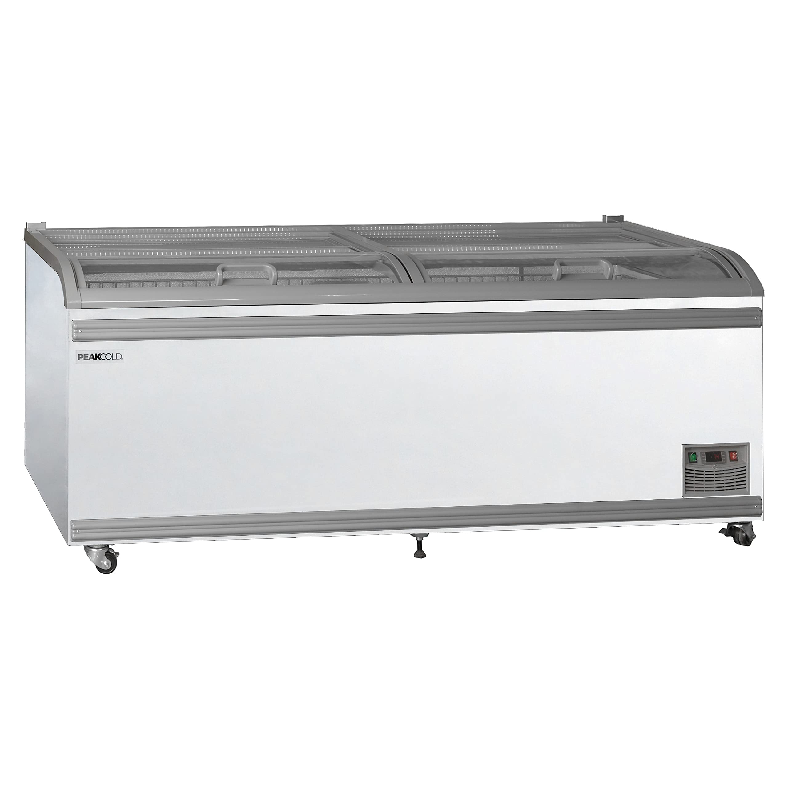 PEAKCOLD Glass Top Island Freezer White Exterior; 25 CF; 83" wide | Fridge.com
