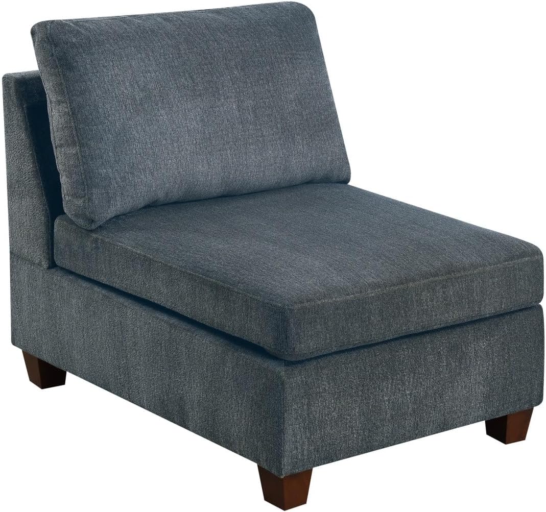 Amazon.com: Chenille Fabric Armless Seat Chair Module for Modular ...