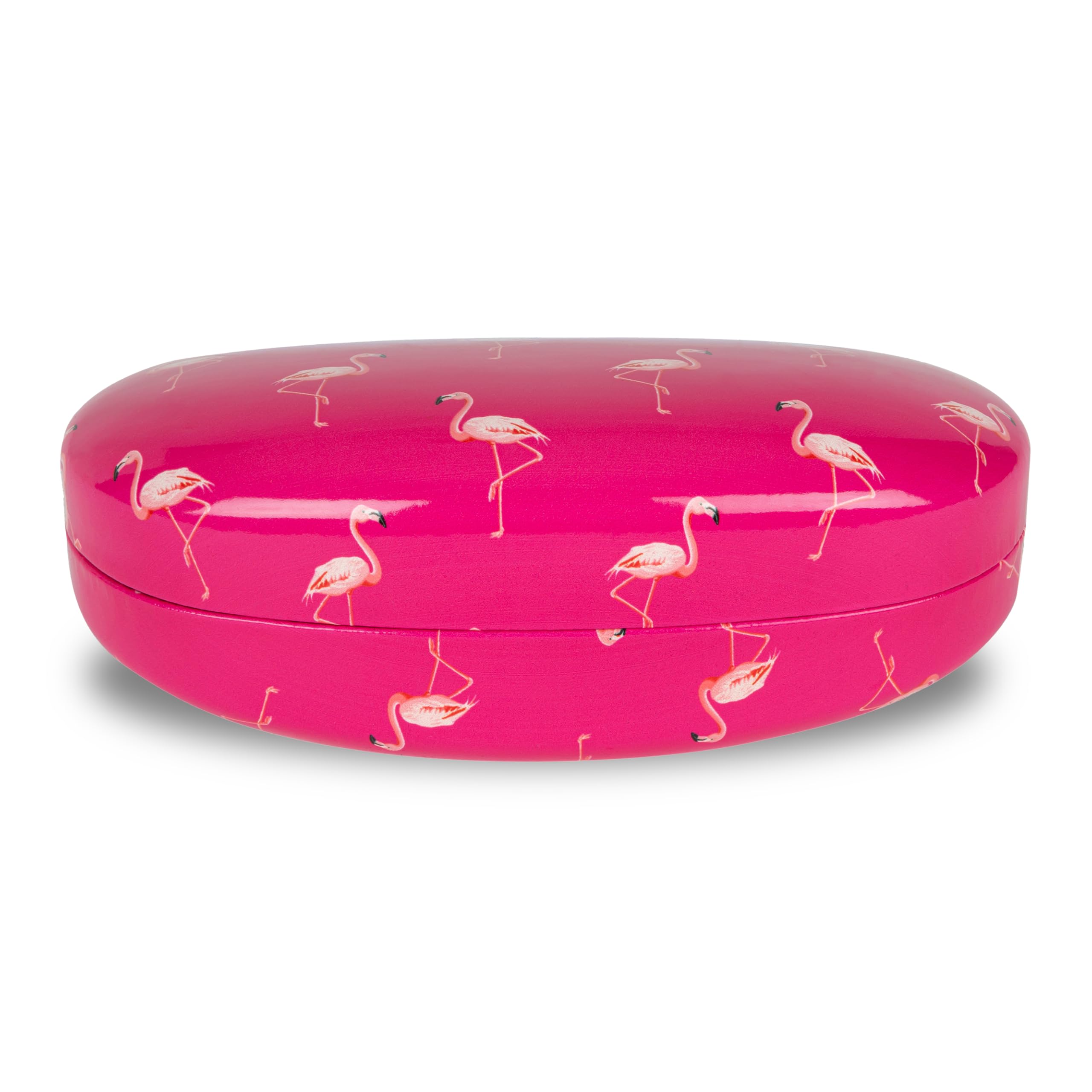 Lago Terra Women's Pink (Large) Pink Flamingo Print Hard Shell Sunglasses Case
