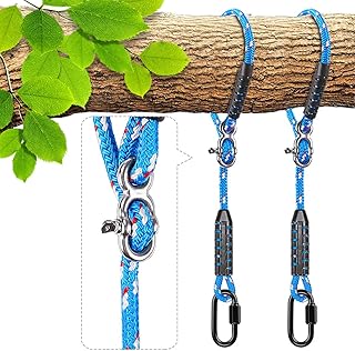 BeneLabel Tree Swing Ropes, Hammock Tree Swings Hanging Straps, Adjustable Extendable, for Outdoor Swings Hammock Playground Set Accessories, 3.28ft(39.37") & 1000 lb Capacity, Diameter 0.39", 2 Pack