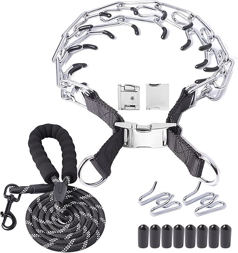 Collar de púas para perros, collar ajustable de entrenamiento para perros con hebilla de metal de liberación rápida para perros pequeños, medianos y