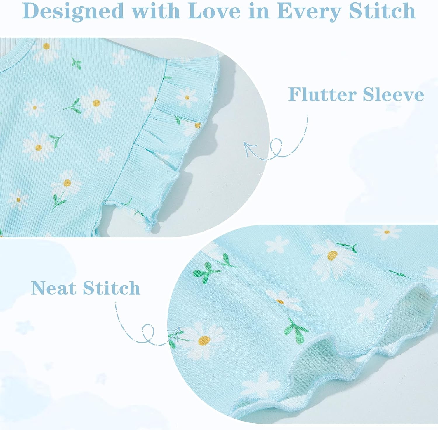 ICOSY Girls Nightgowns for Girl Ribbed Pajama Dress for Kids Soft Princess Nightgown Sleepwear for Toddler Girls Clothes