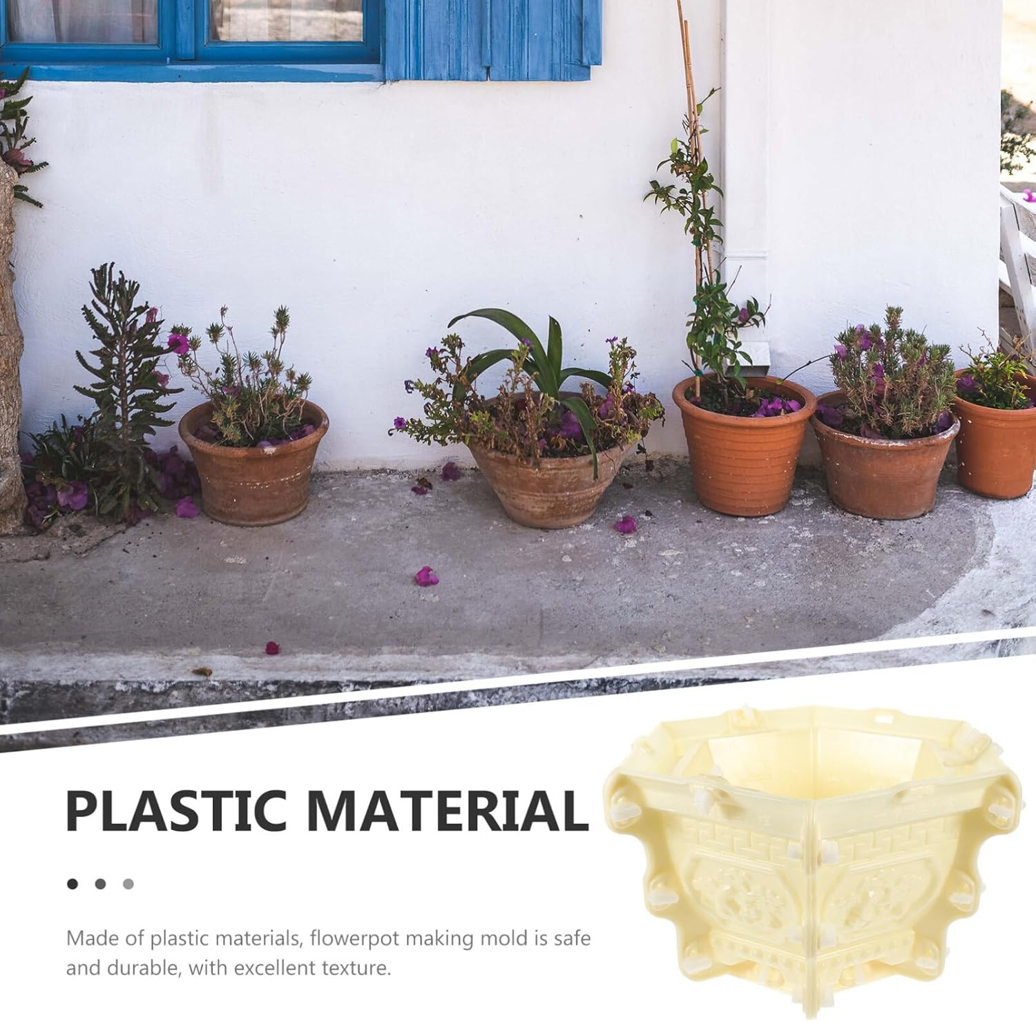 GANAZONO Concrete Bonsai Pot Mold Hexagonal Planter Mold for DIY Succulent Flower Pots 12.59X12.2X8.26 Inches Durable Garden Container