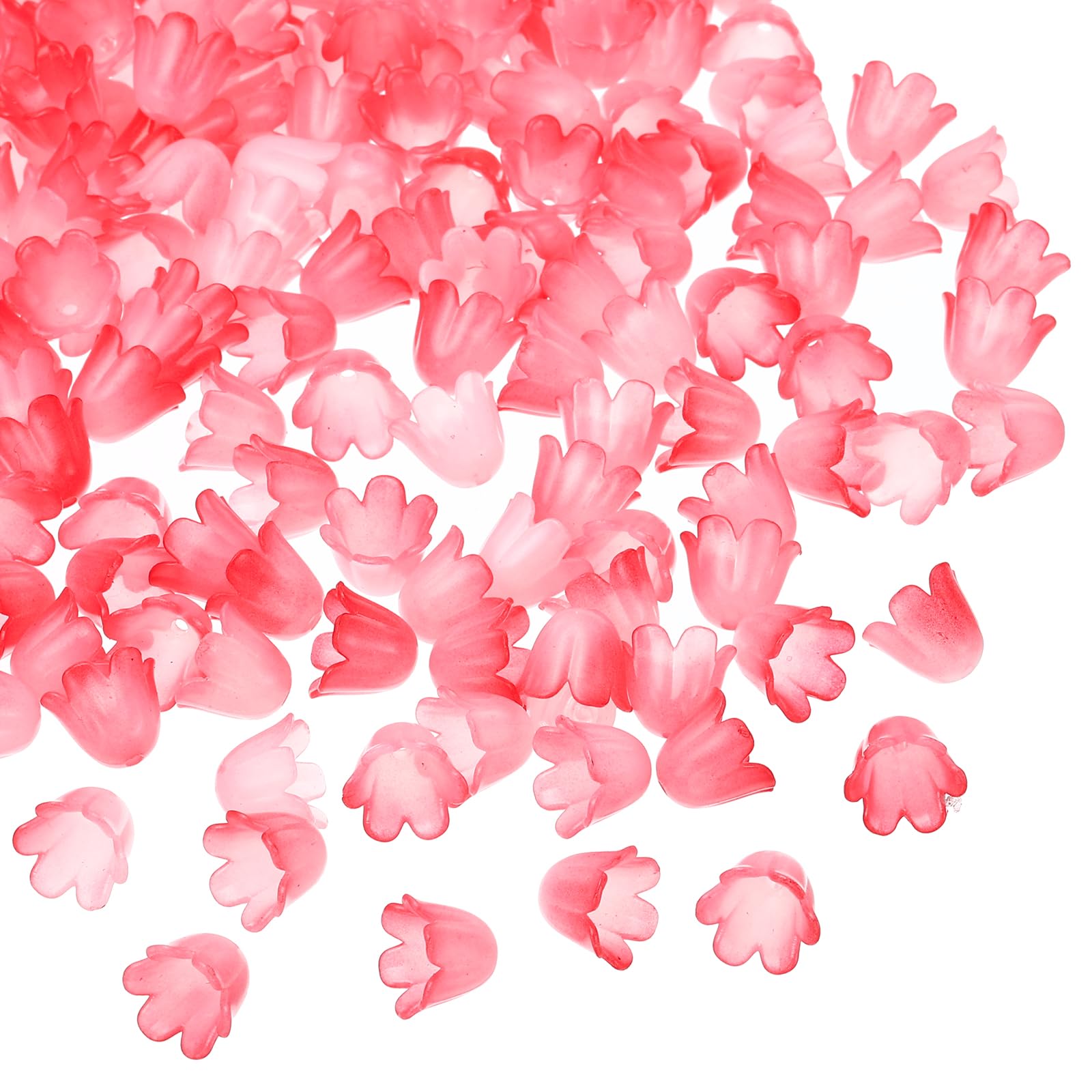 PATIKIL 0.3x0.4 Frosted Flower Beads, 300Pcs Acrylic Flower Bead Caps for Bracelets Earrings, Necklaces