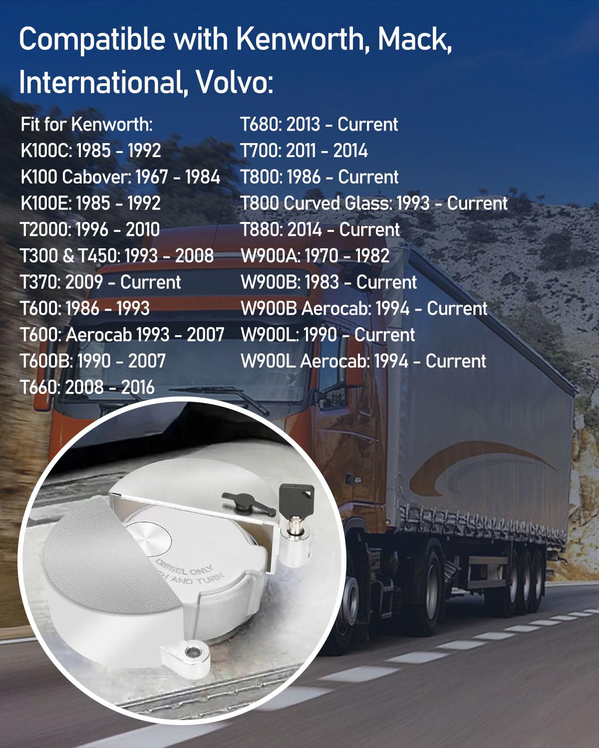 Aazon.co: Upgrade Sei Truck Locking Fuel Cap Cover, With Two Keys - Foto 3