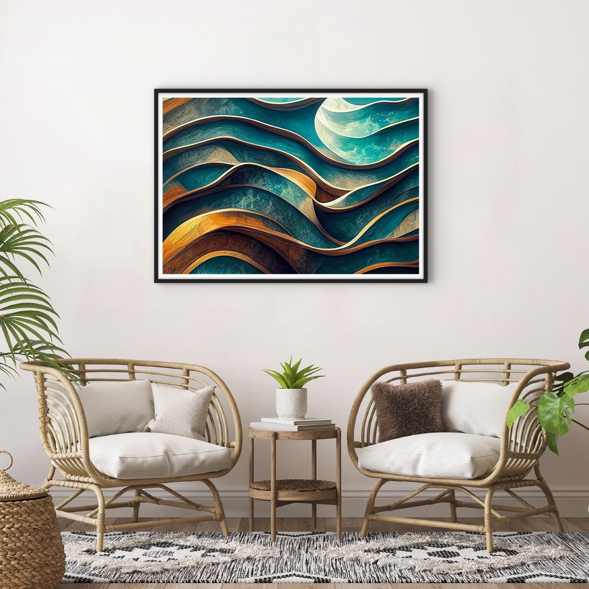 ARTTOR Poster da Parete 100x70 cm Cornice Nera Astratto Arte - 5649 - P2B