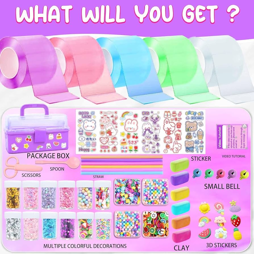 Amazon.com: Jimcii Nano Tape Bubble Kit with Purple Box, Squishy