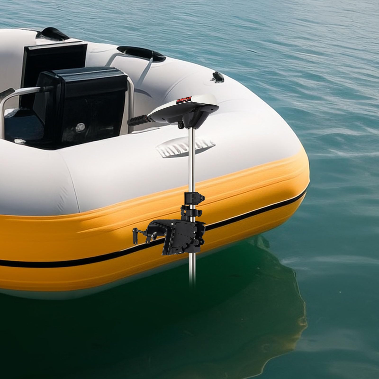Motor eléctrico para botes, bote neumático con motor, motor fuera de borda para bote de pesca, bote de ocio, kayak, acero inoxidable negro para botes de agua salada