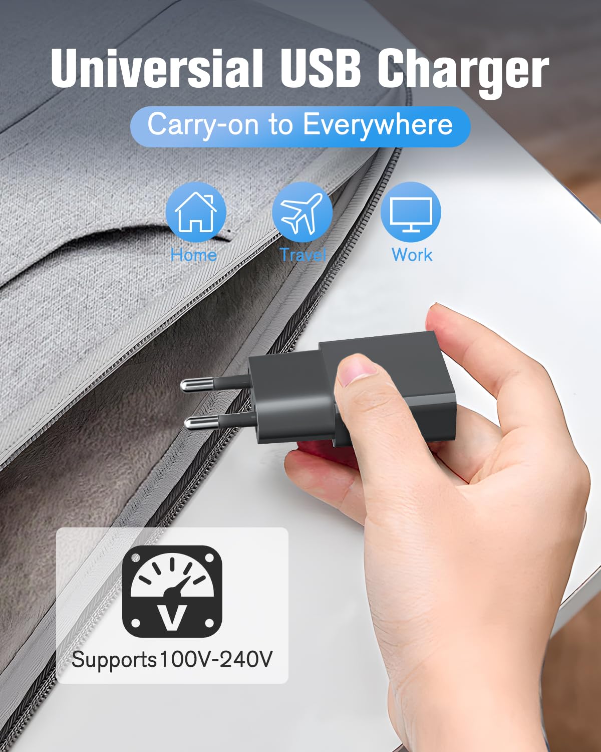 Ultradünnes USB-Ladegerät, 5 V, 1 A, Dual-Port (USB C + USB A) Wandsteckdosenadapter, ideal für iPhone, Android-Telefone, eBook-Reader, Xperia, MP3-Player (Thickness 1.45cm/30 Packs)