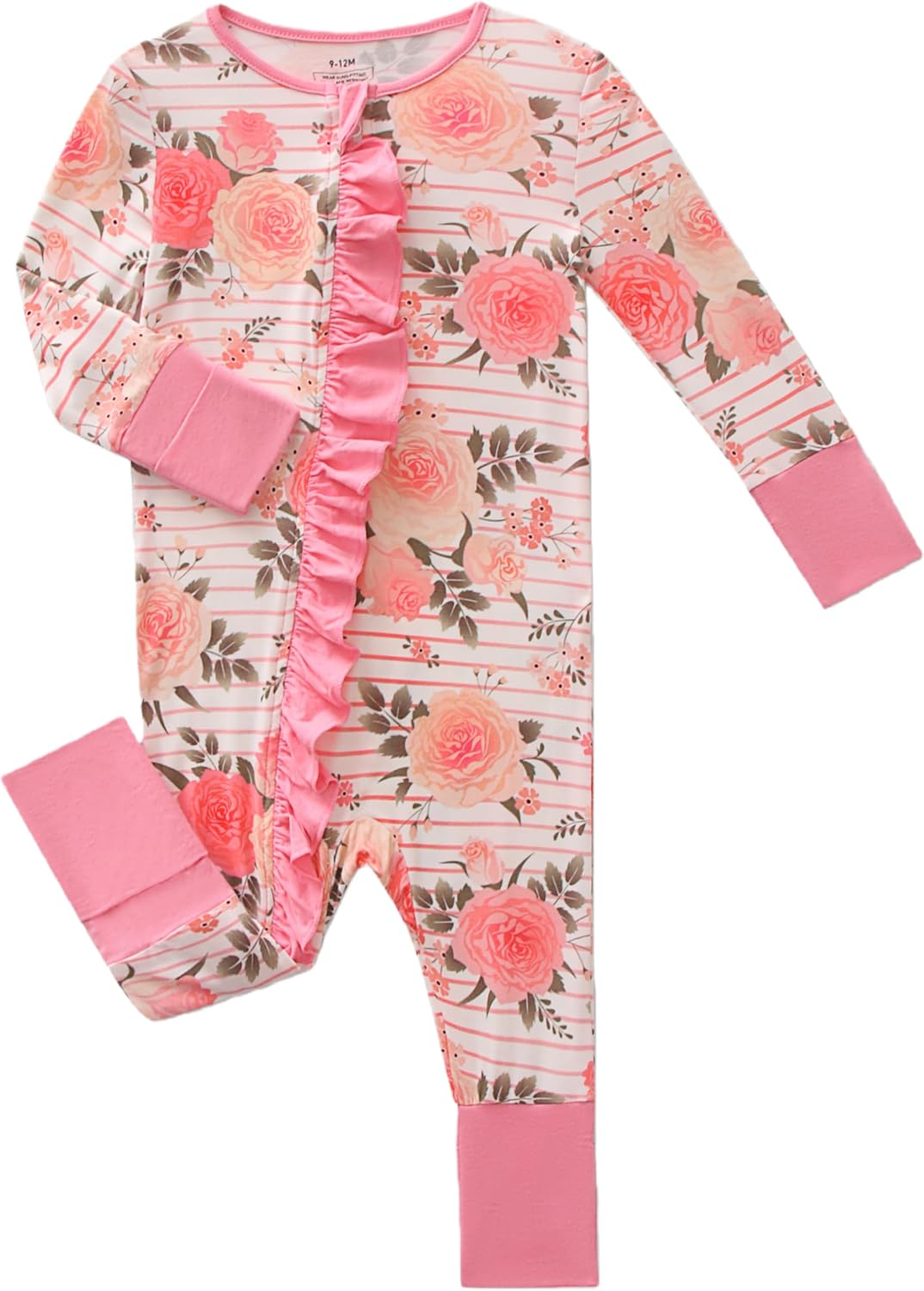 Infant Baby Clothing Bamboo Rayon Footies, Newborn outfit Footed Long Sleeve Jumpsuit with Zipper & Mitten Cuffs