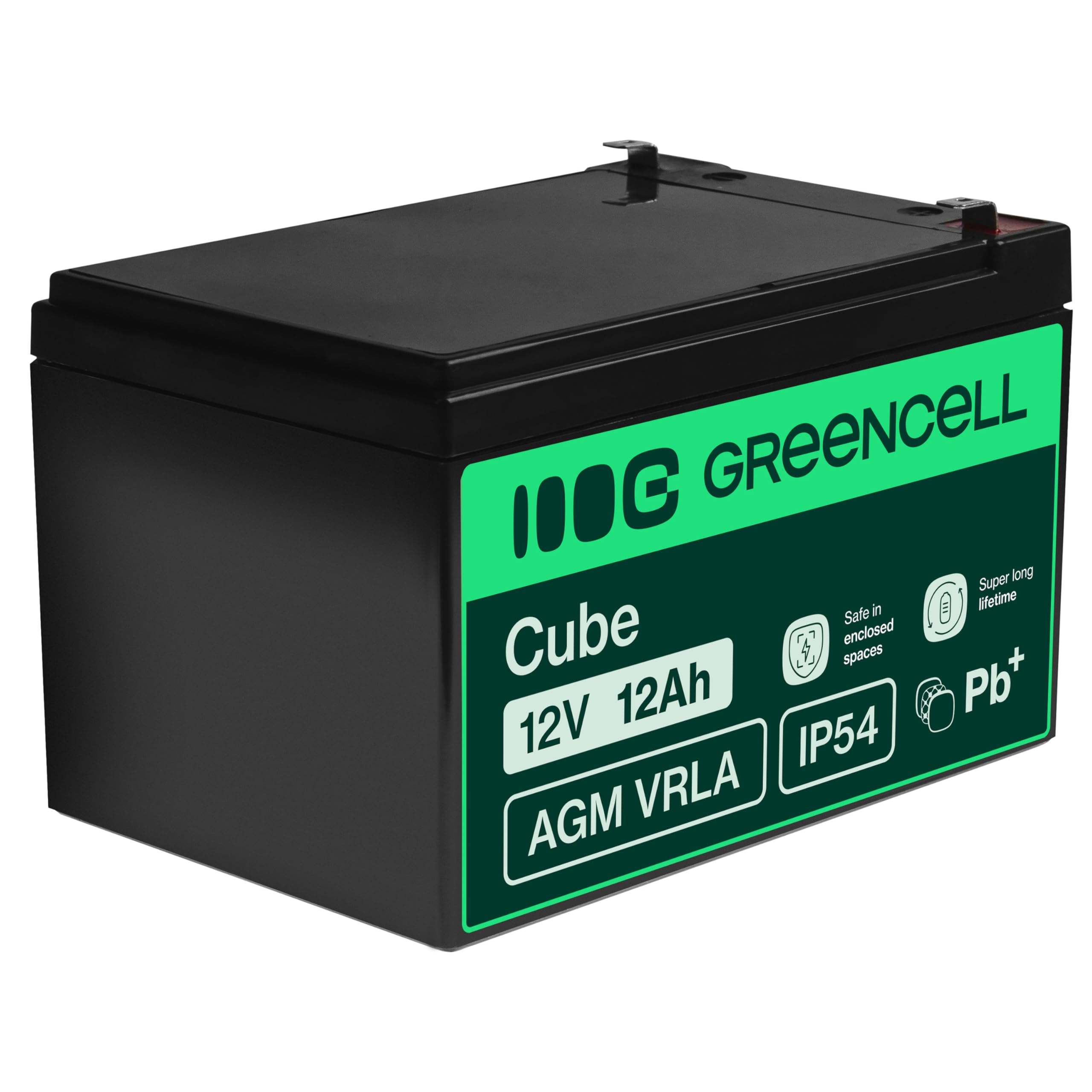 Green Cell Batteria AGM 12V 12Ah ricaricabile sigillata VRLA | Per UPS, allarmi, giocattoli elettrici, impianti solari, scooter, backup e uso ciclico senza manutenzione