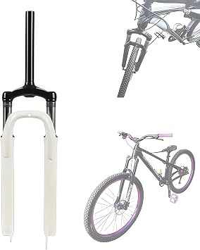 Road Bike Fork Bicycle Fork 20" Folding Bicycle Suspension Fork Mountain Bike Shock Absorber MTB Air Fork Extended Mechanical Fork Disc/V-Brake Attenuation Adjustment 105mm Travel B