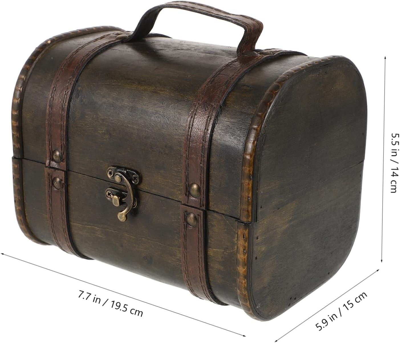 Veemoon Wooden Jewelry Box Organizer Vintage Keepsake Chest for Jewelry Trinkets Items Decor Storage Portable Design for Bedroom Living Room