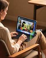 HOU iPad 10. és 11. Generáció Billentyűzet Tok Mágneses Tartóval, Bluetooth Kapcsolat, Fekete Műbőr, Vékony Dizájn 7
