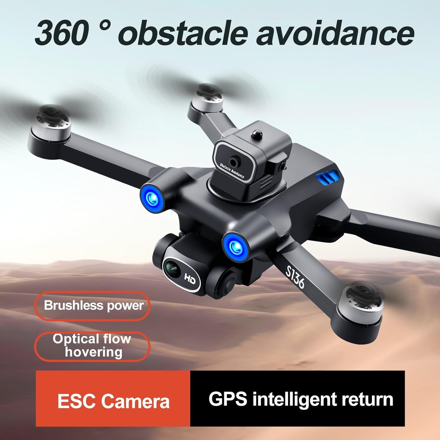 GPS Drone with Camera for Adults 4K,New Upgrade Drone with Batteries,RC Quadcopter w/Brushless Motor,Auto Return,Circle Fly,Waypoint Fly, Follow me,50  Mins Long Flight,Gifts for Adults/Kids Beginner