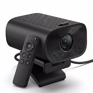 ROTOPATA 4K Webcam with Microphone and Speaker, All-in-One Conference Camera, 120 Wide Angle Web Cam with Auto Framing, Remote Zoom, AI Noise Reduction USB Camera for PC Desktop Laptop Zoom OBS