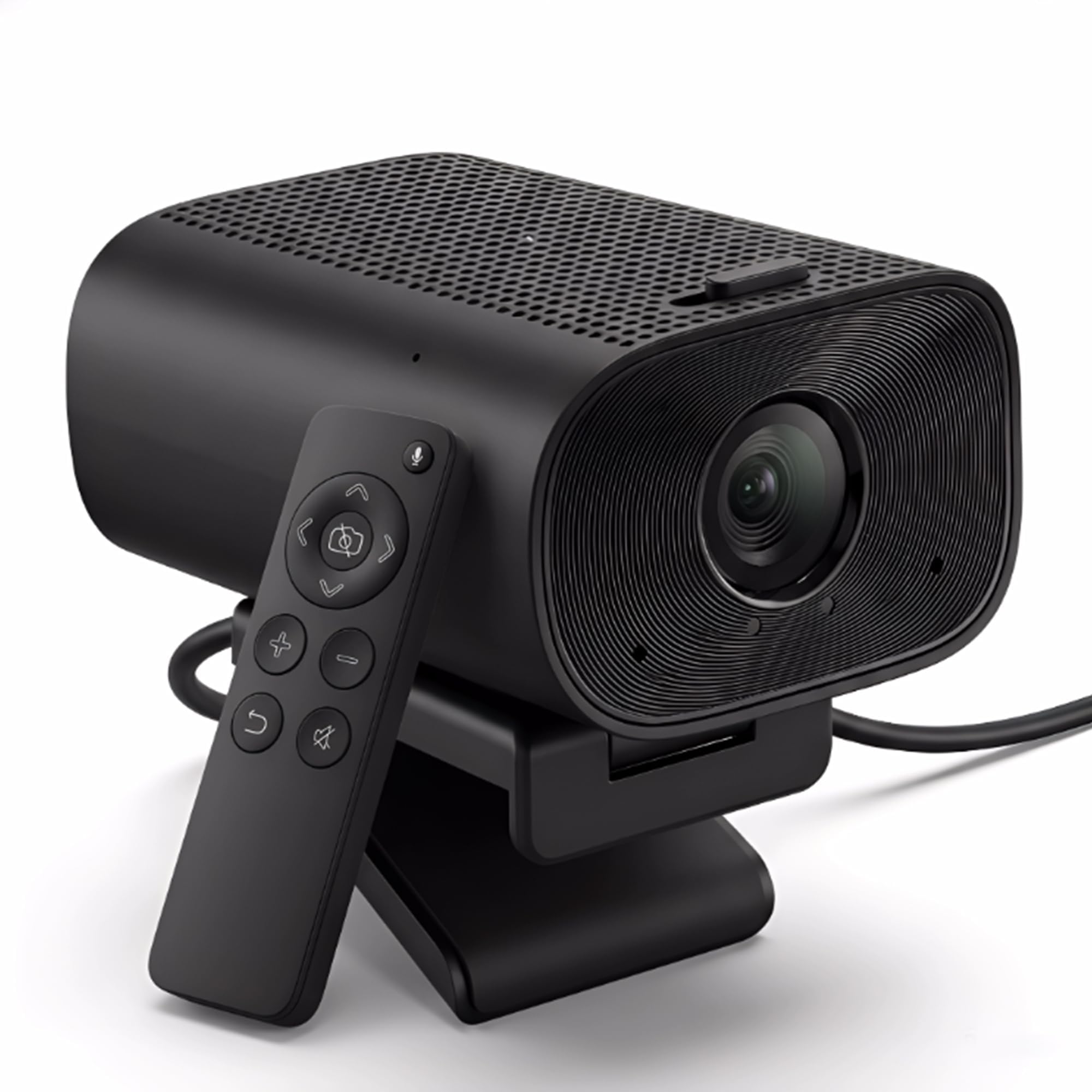 ROTOPATA Webcam 4K com microfone e alto-falante, câmera de conferência tudo-em-um, webcam