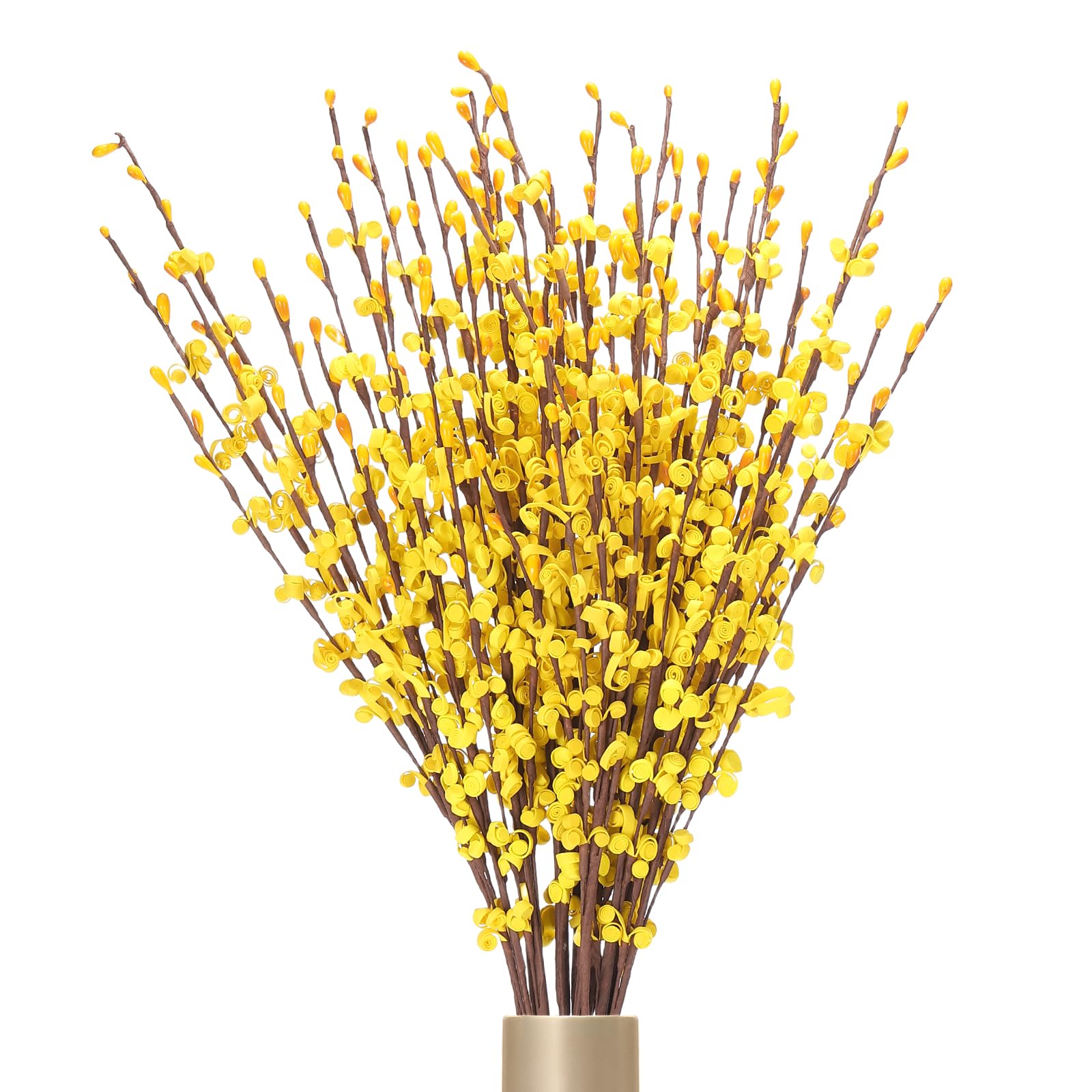 sourcing map 12Pcs Artificial Jasmine Flowers, 22 Inches Long Stems Tall Fake Flower Bouquet Faux Jasmine Plant for DIY Floral Art Arrangements Home Party Hotel Decoration(Yellow)
