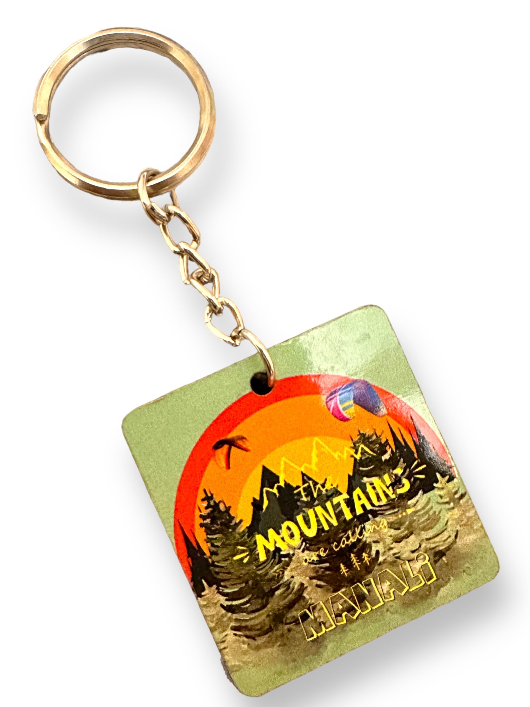 Imported Wooden Manali Aesthetic Keychain Keyring I Premium Finish I Heavy Duty and Superior Finish for Cars, Bikes and Gifting Purposes