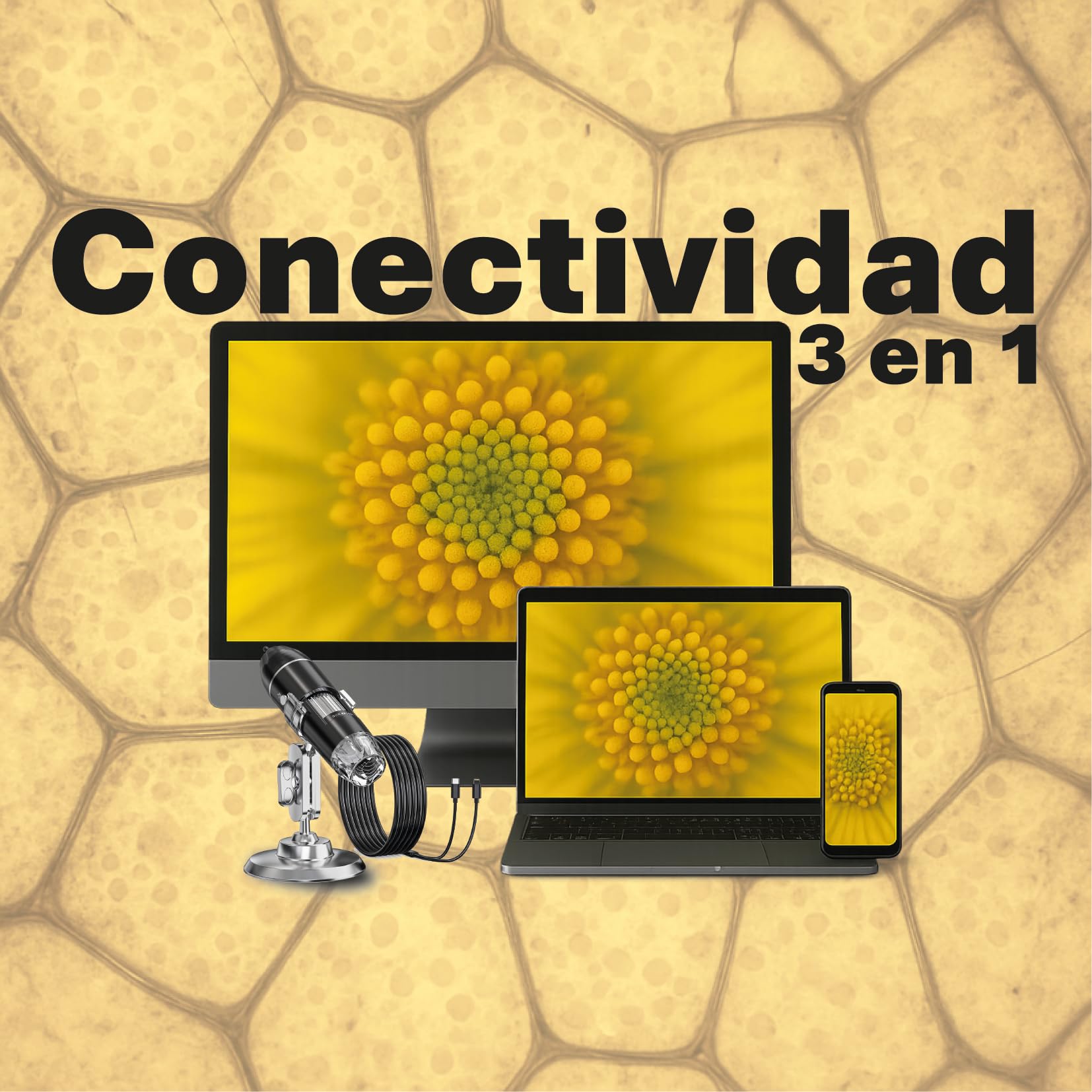 Microscopio Digital USB 3 en 1. Compatible con PC, Android y Tablets. Microscopio Digital de Mano 1600X 200W. Microscopio portatil para Soldadura e inspeccion Industrial
