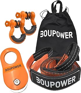 Kit de récupération Tout-Terrain 10T – Poulie de mouflage, Sangle de Protection d'arbre 3