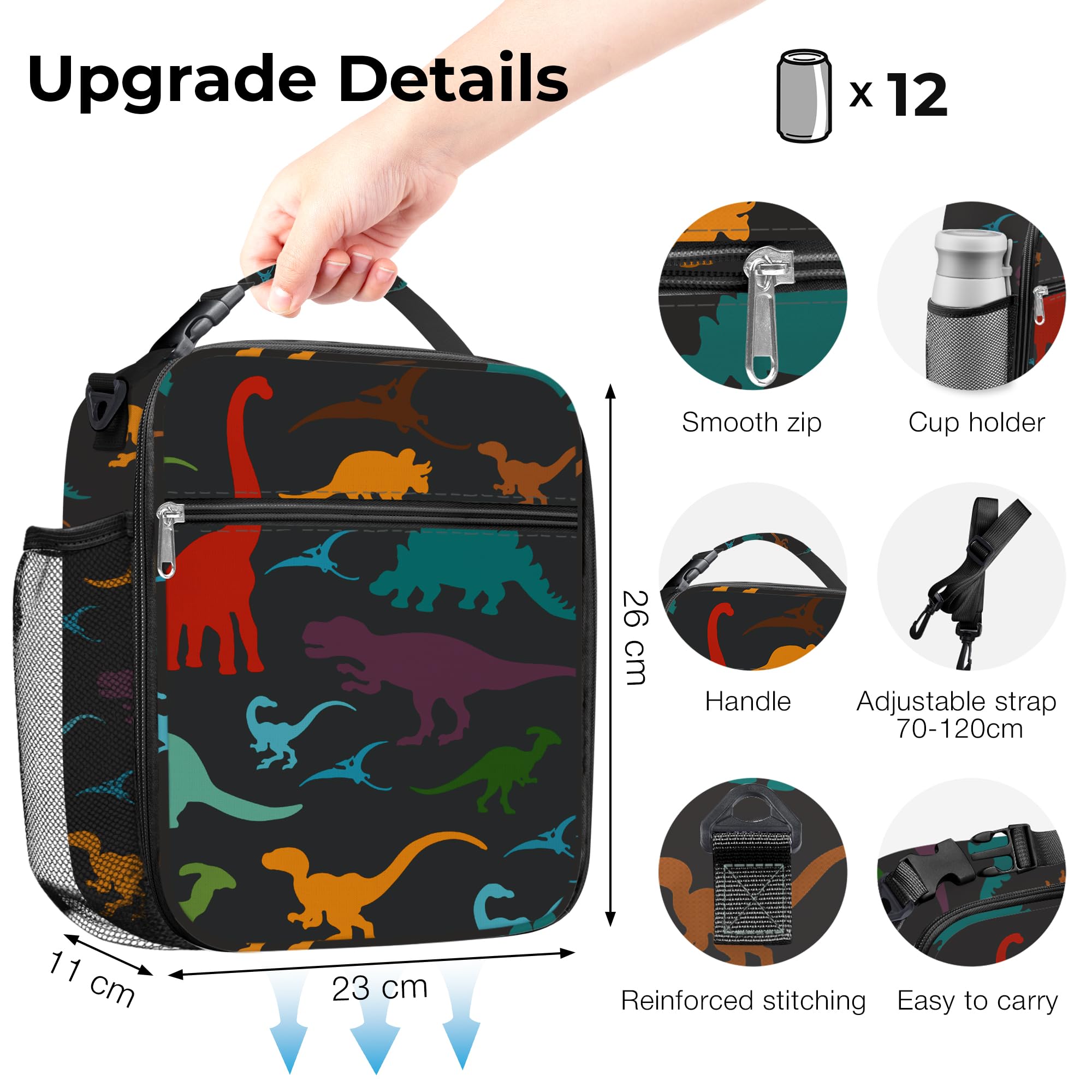 Clastyle Animal Ball Geïsoleerde Kids Lunch Bag Blauw Grote Thermische Koeltas voor Jongen Picknick School Lunch Box Tote, Giraffe Olifant
