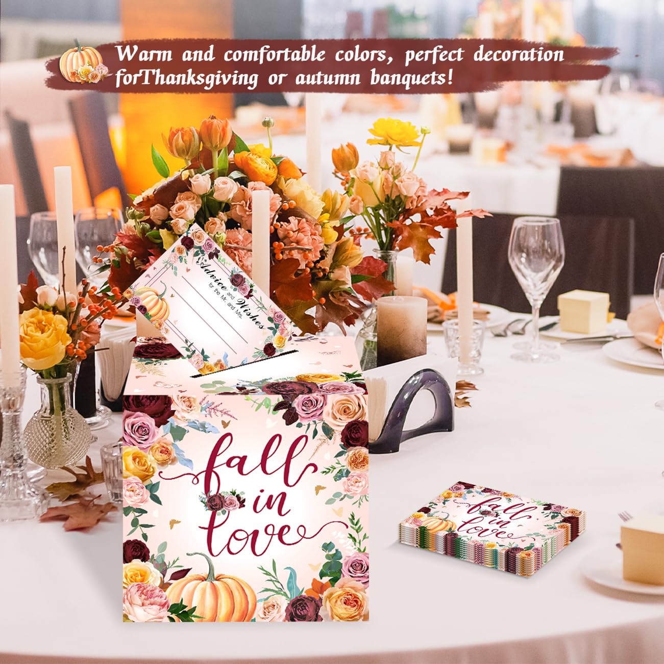 Fall Card Box Autumn wedding card box | Honestweddingadvice.com