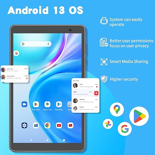 Miniatura 10 de NEWISION Tablet de 8 pulgadas, Android 13 Tablet 8GB RAM (4+4Expand) 64GB ROM, 1TB Expandir Tablet PC 1280x800 HD IPS Pantalla 5000mAh Batería,