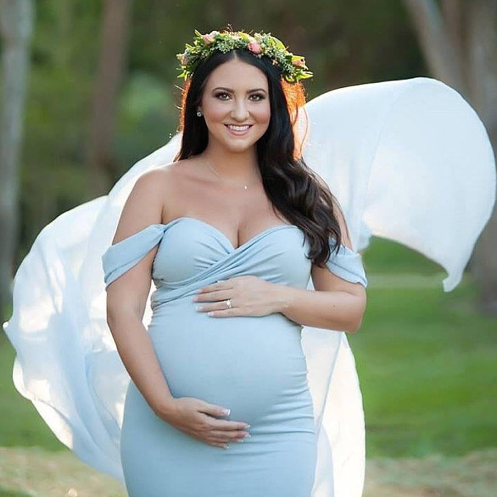 Vestido de maternidad con foto de fácil cuidado, varios colores