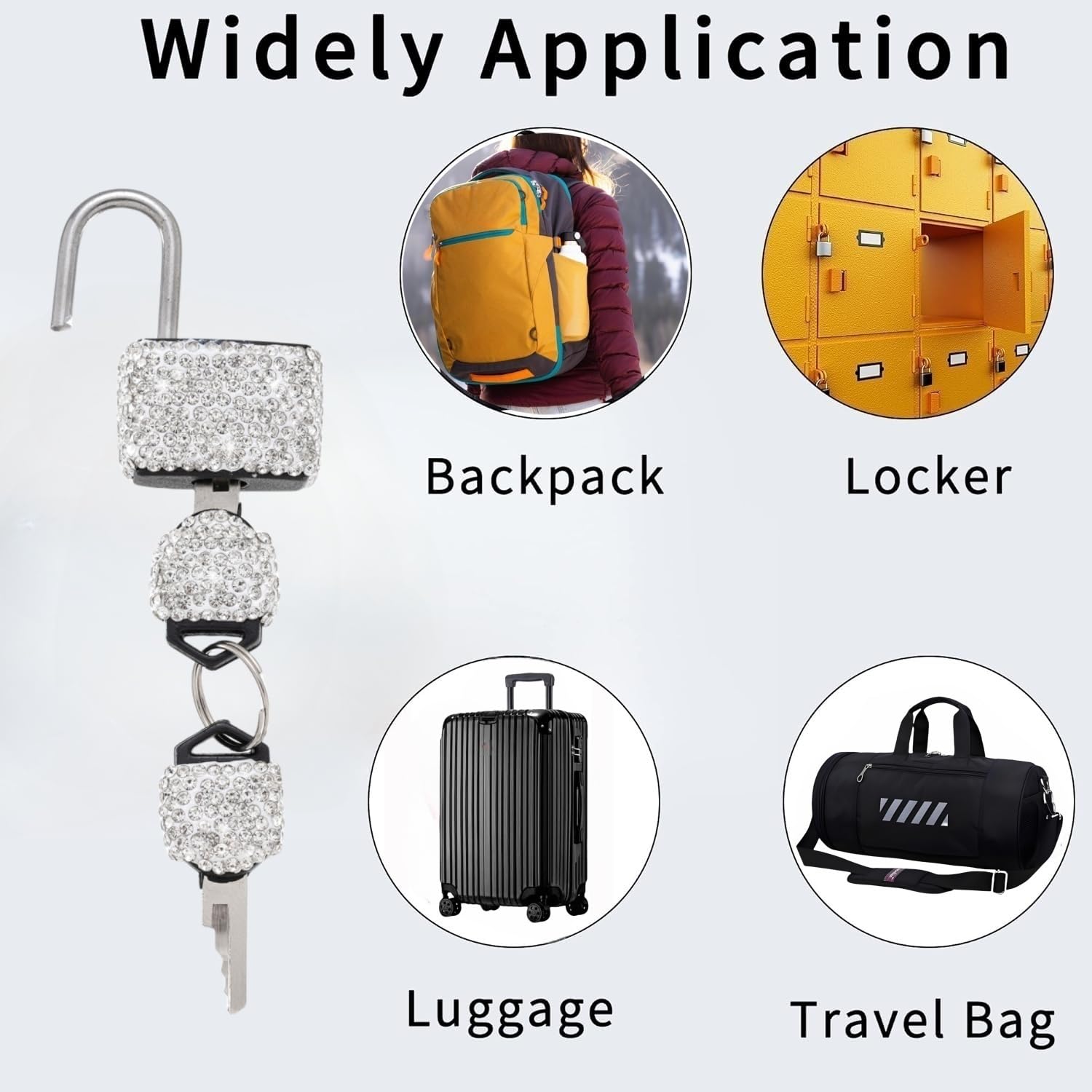 2 Pcs Small Locks with Keys Mini Luggage Locks Bling Keyed Padlock with Key Metal Lock for Locker Suitcase,Backpack,Boxes,Laptop Bag(White+Colorful)