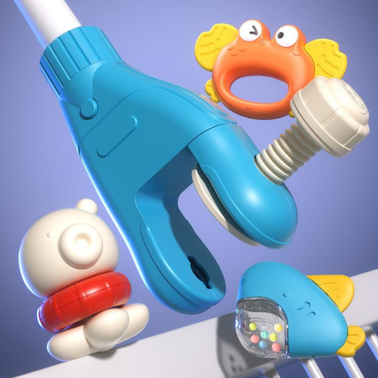 Cartoon Elefant Krippe Mobile Rotierendes Musikspielzeug mit beruhigenden Geräuschen & Nachtlicht für Kinderzimmer Dekor Musikkrippe Mobile mit hängendem drehbarem Spielzeug
