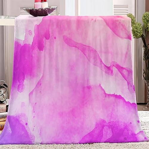 Manta de franela de vellón rosa degradado de 60 x 80 pulgadas, suave y acogedora, manta mullida de invierno y otoño, decoración del hogar para sofá,
