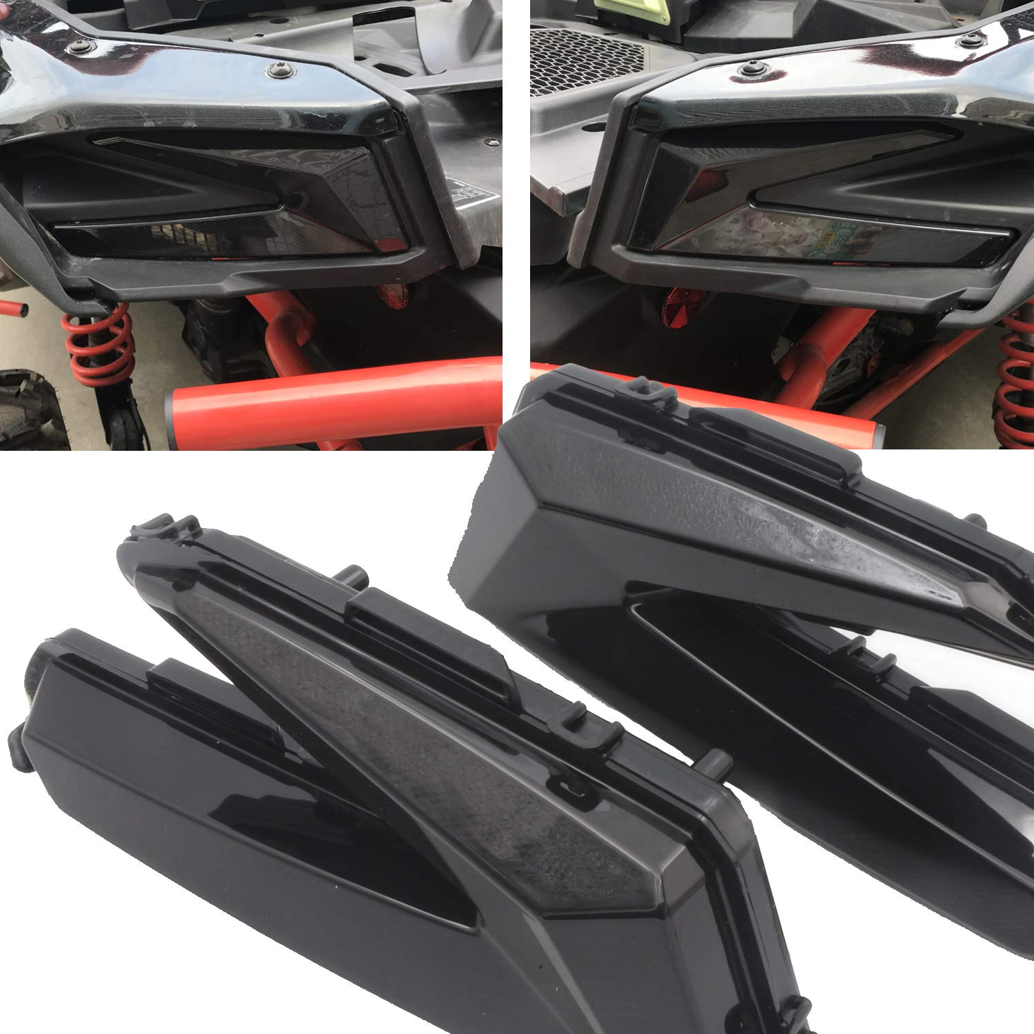 Black Taillights Rear Brake Lamps Compatible with Can-Am Maverick X3 Max XDS XRS X DS RS RC MR Turbo R RR 2017-2022,Smoked LED Tail Light Assembly Replace 710004744