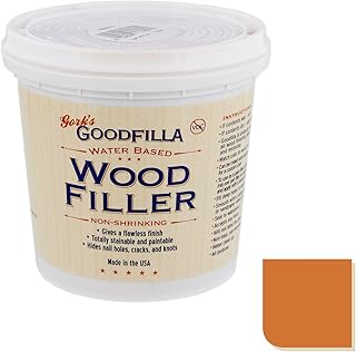 Goodfilla Red Oak, 1 Quart (3.7lbs) Wood and Grain Filler, Stainable, Sandable, Zero Waste, Non-Toxic, USA Made