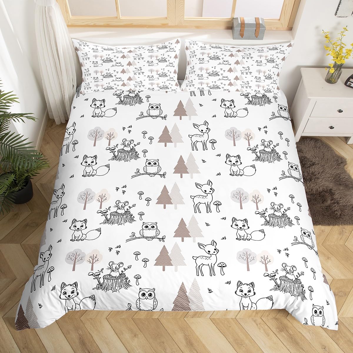 Linge de lit enfant animaux de la forêt pour de douces nuits