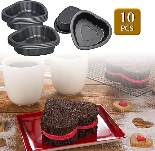 Miniatura 3 de 10 piezas de mini molde de tubo estriado, molde de acero al carbono de 4 pulgadas con forma de flor, molde antiadherente para tartas, mini molde de