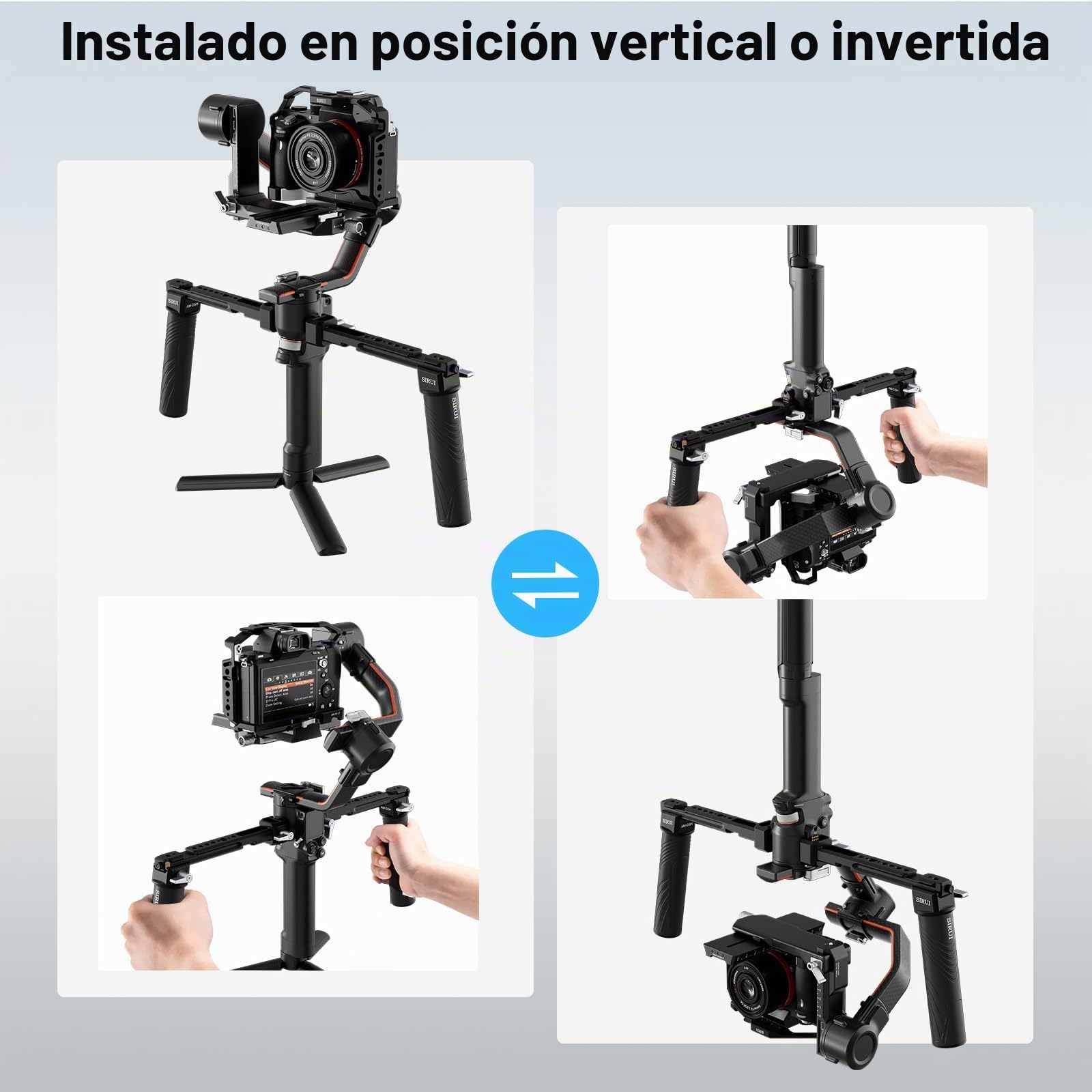 SIRUI Dual Handgrip Empuñadura Grip Doble para dji RS 4/RS 4Pro/RS 3/RS 3 Pro/RS 2/RSC 2/Ronin-S/Ronin-SC, Mango de Cardán con NATO Rail - Am-DSH