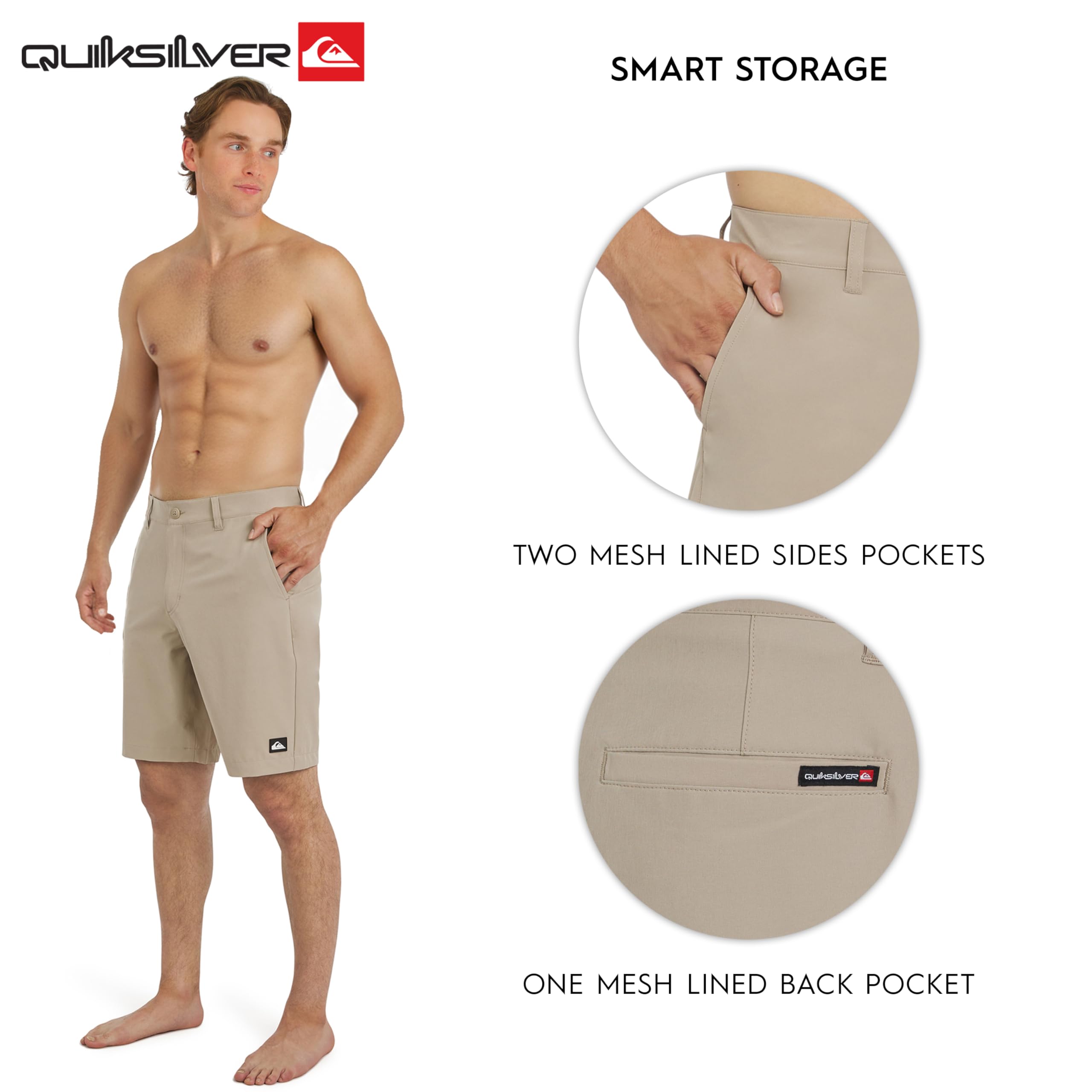 Quiksilver Herren Regular Fit Fixed Waist Water Friendly Active Hybrid Lässige Shorts