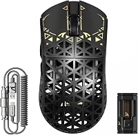 ATTACK SHARK R5 Ultra Szénszálas Gamer Egér, 39g Szuperkönnyű, 8000Hz Vezeték Nélküli, 42000 DPI, PAW3950MAX Szenzor, Bluetooth/2.4G/Vezeték 1