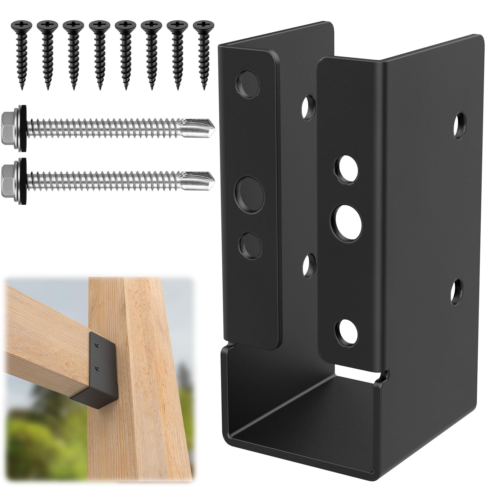 24Pcs Concealed Joist Hanger, 2" x 4"Outdoor Concealed-Flange Hanger, 2"x4" Outdoor Trim Concealed Flanges for 2"x4" Beam, Swing, Handrail, Fence