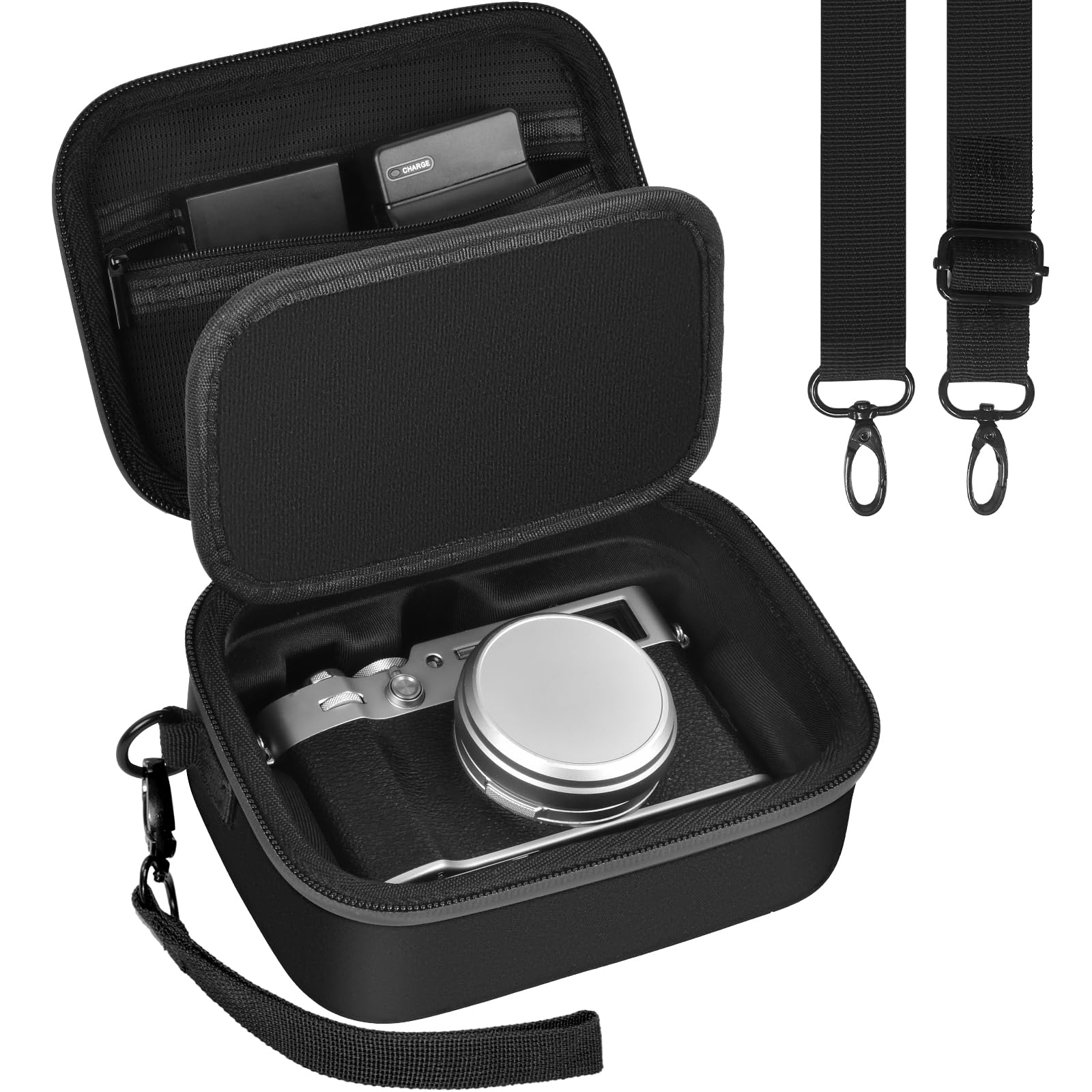 GWCASE Custom Camera Travel Case for Fujifilm X100VI Camera, Premium EVA Shell with Protective Dividers, Mesh Pockets for Fujifilm X100VI Accessories. Detachable Shoulder Strap & Handle (Case Only)-picture-27