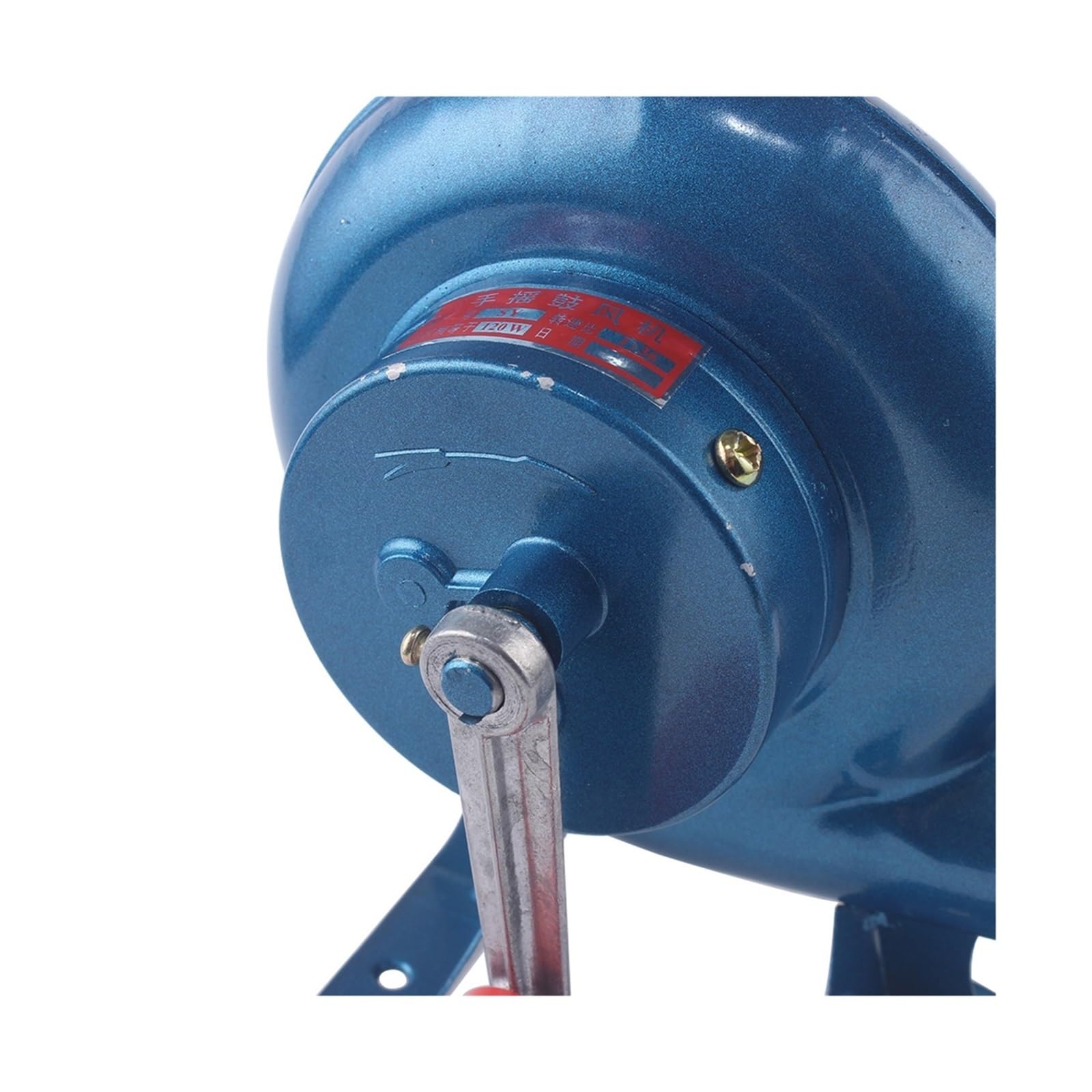 wentylator dmuchawy, 1 szt. 120 w metalowy przemysłowy zewnętrzny grill | żelazo przekładnia ręczna korba dmuchawa, ręczny wentylator ręczny dmuchawa do ognia wentylator do popcornu niebieski model