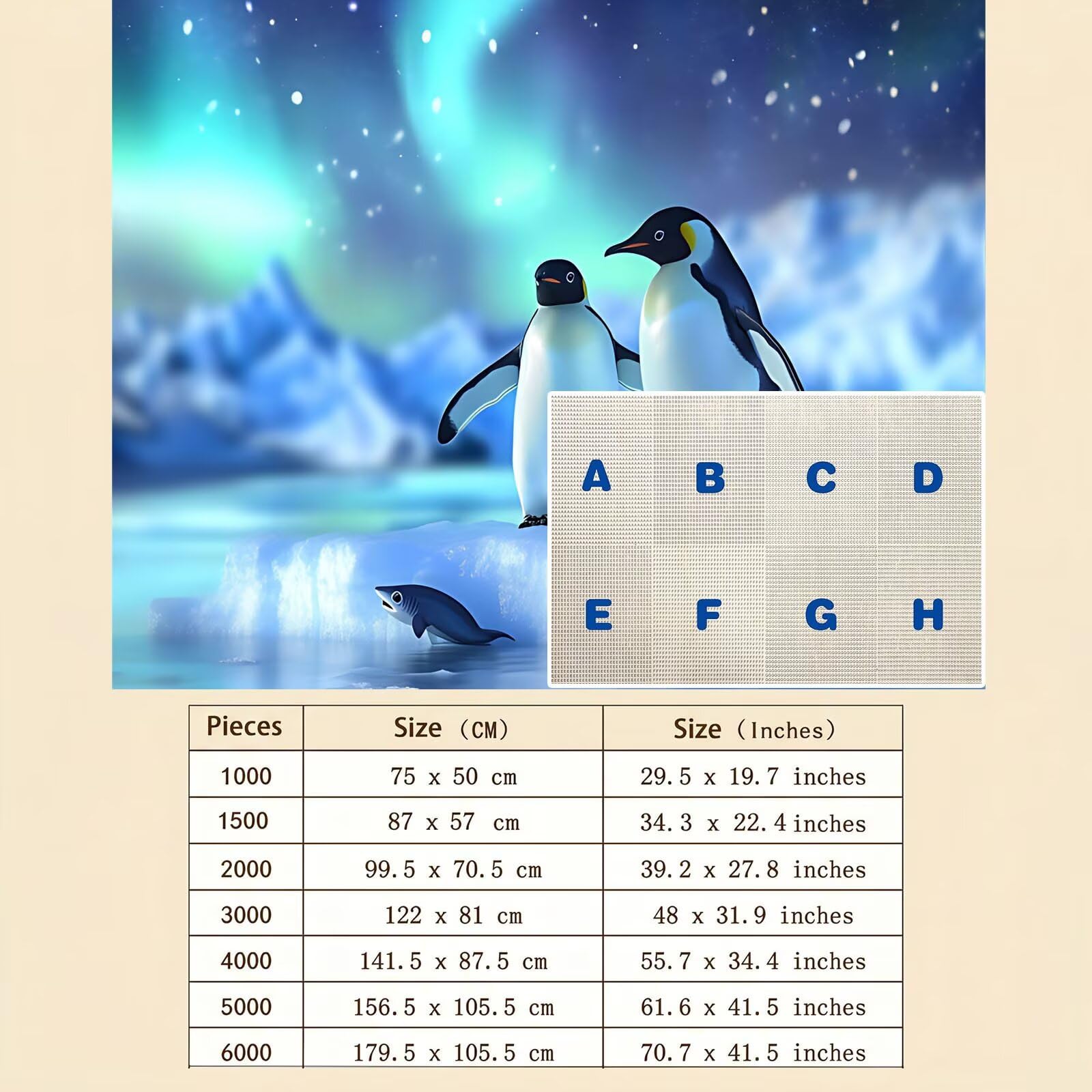 pinguino aurora-2 Puzzle 5000 Pezzi per Adulti, Puzzle in Legno - Collezione Classica con Poster Incluso - Sfida di Concentrazione e Passatempo Antistress, Gioco per Famiglia, 156 x 105 cm f0-828